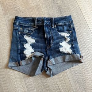 American eagle “next level stretch” ripped denim jean shorts women size 4